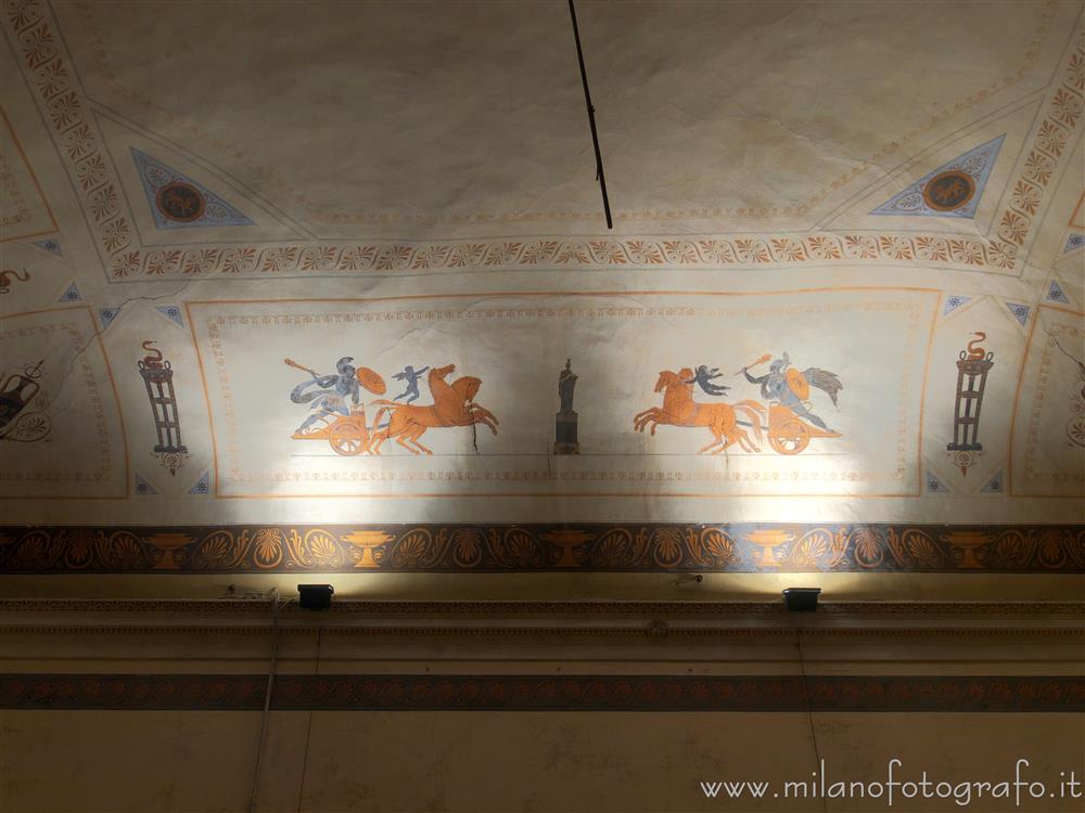 Vimercate (Monza e Brianza, Italy) - Decorations on the vault of the billiard hall in Villa Sottocasa